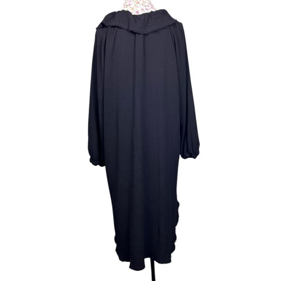 Raquel Allegra Harlequin Dress Black size 3 US Large Midi Long Sleeve Ruffle - Picture 8 of 12